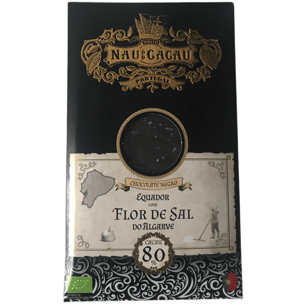Nau Do Cacau Portugal Ecuador 80 % Com Flor De Sal Do Algarve