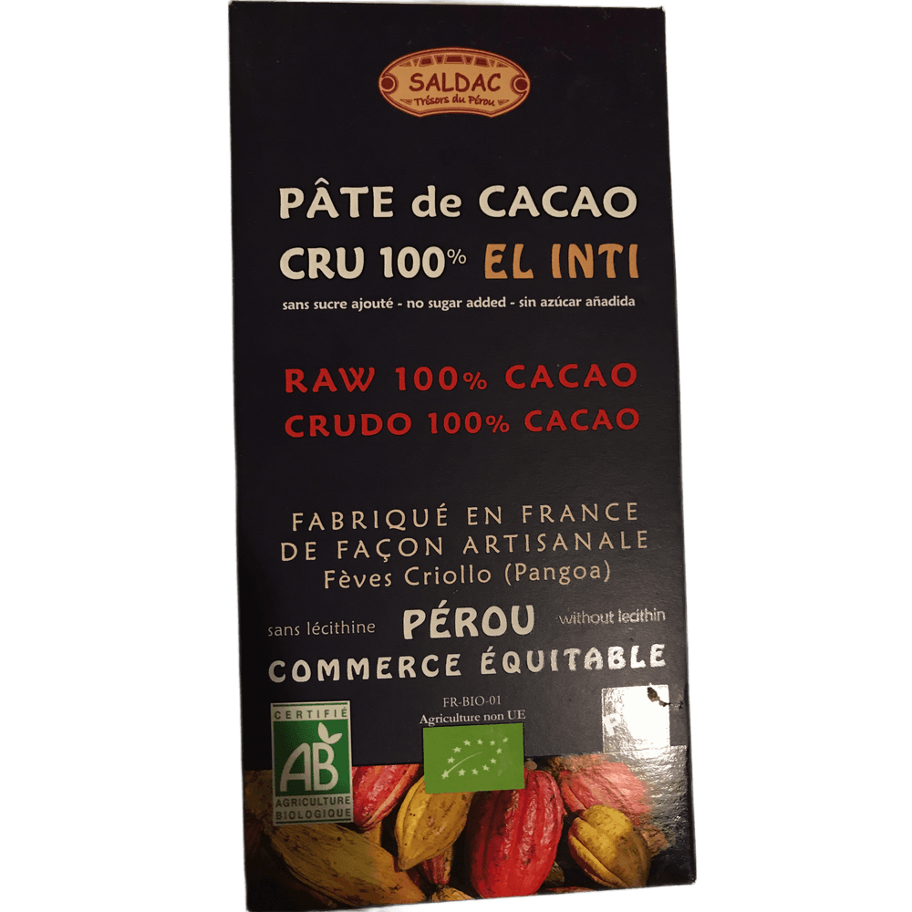 Saldac Tresors Du Perou Pate De Cacao Cru 100% El Inti