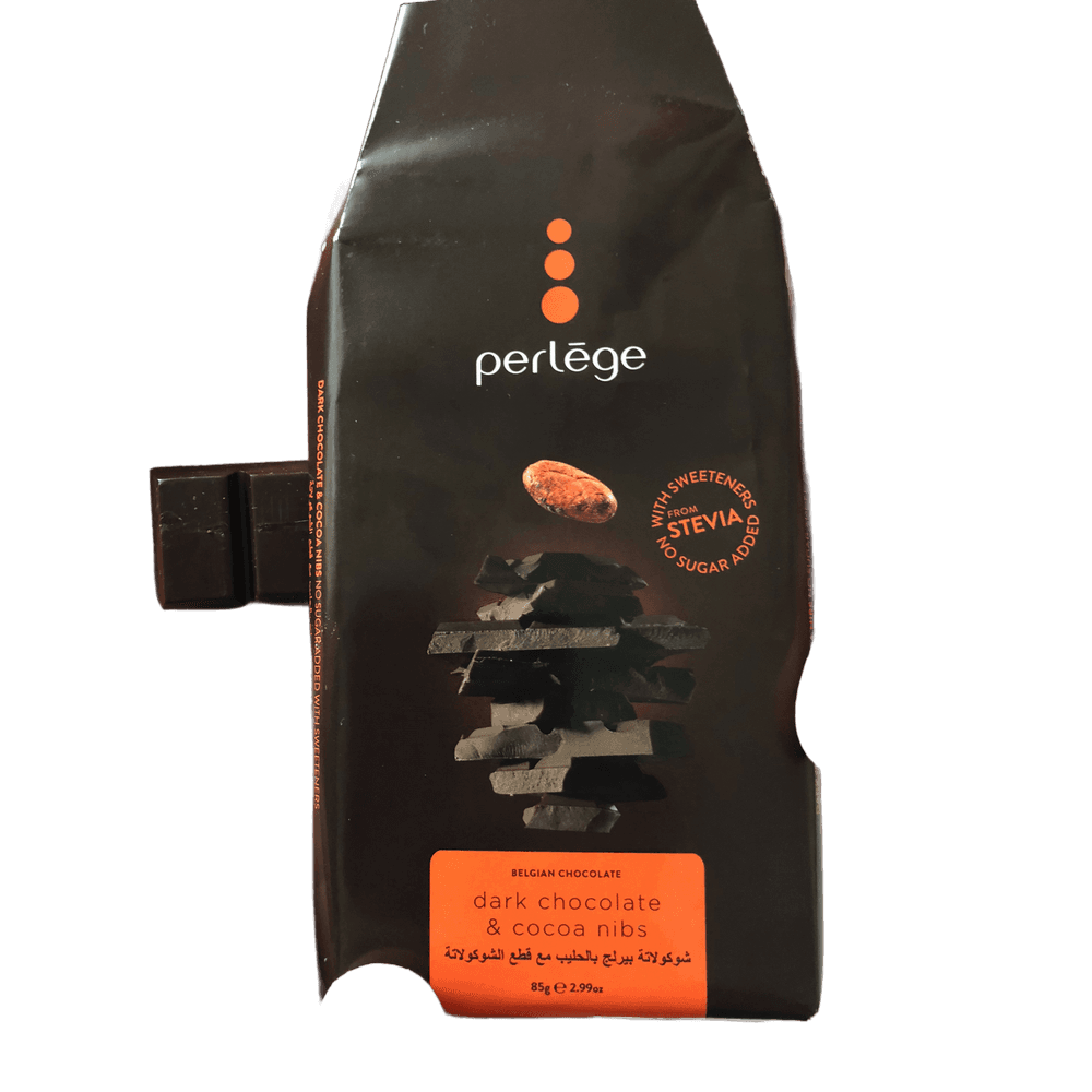 Perlege Stevia Chocolate Cocoa 85 % Dark Chocolate & Nibs With Sevia