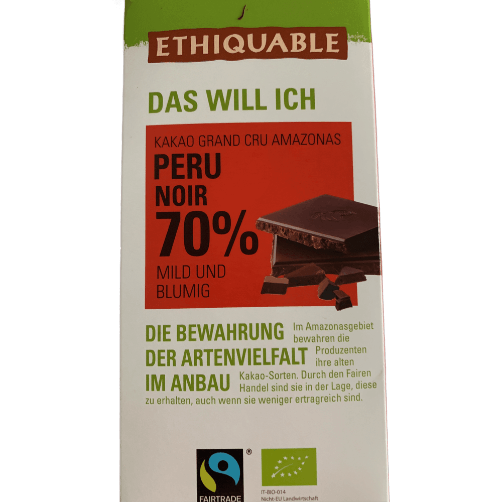 Ethiquable Peru 70 % Mild Und Blumig