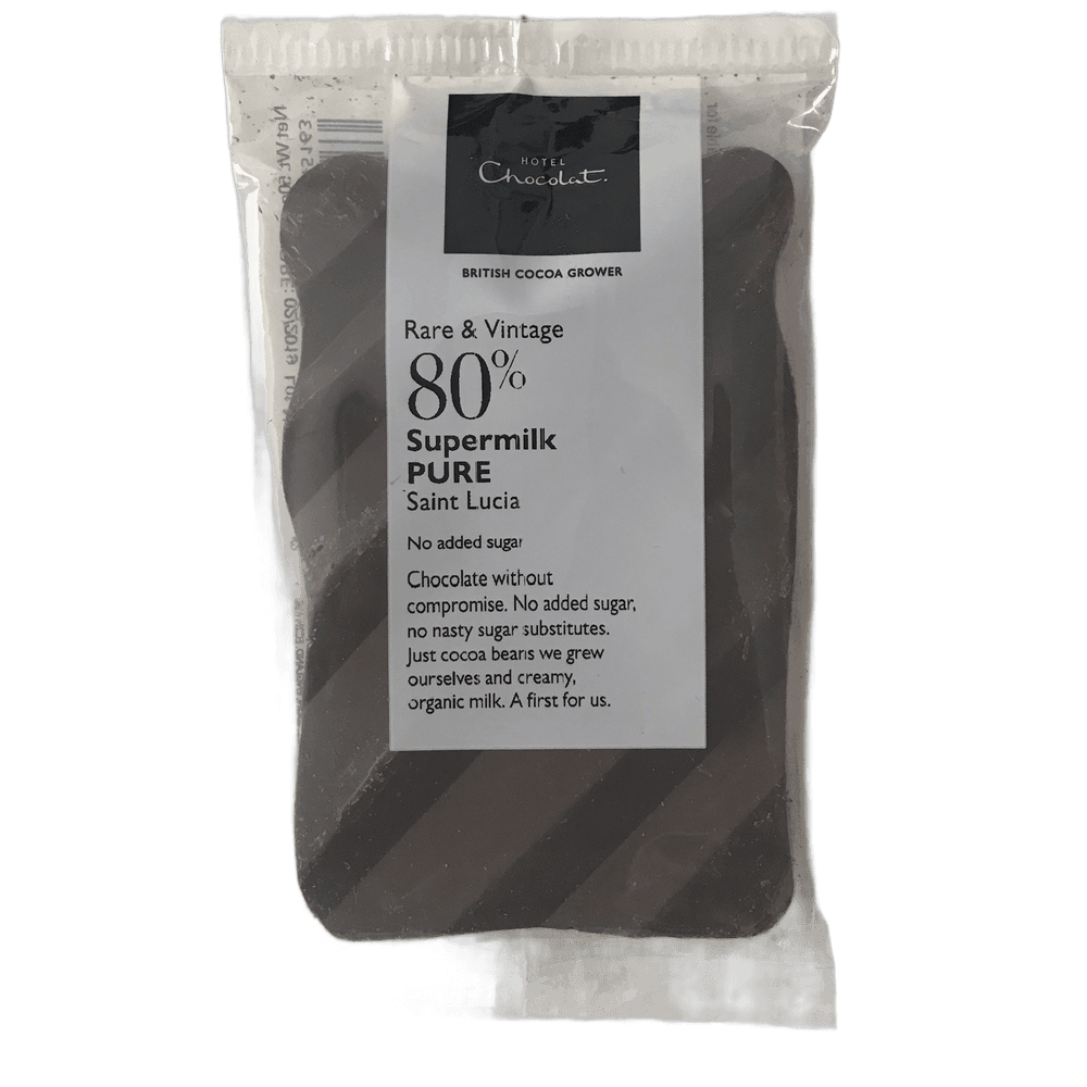 Hotel Chocolat 80 % Supermil Pure Saint Lucia No Added Sugar